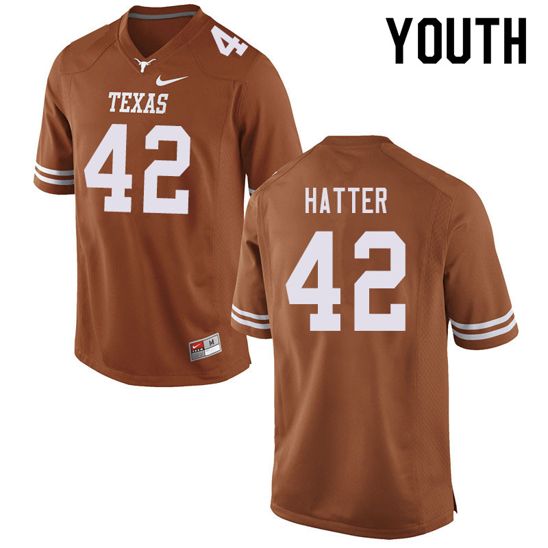 Youth #42 Nathan Hatter Texas Longhorns College Football Jerseys Sale-Orange